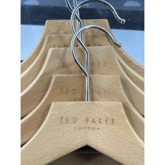 Ted Baker London Set Of 5 High Quality Clothes,Suit Wood Hanger In Light Brown - Picture 2 of 13